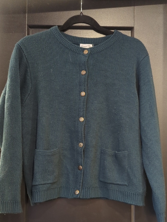 Summit place Sweaters - Women's Button-Front Crewneck Cardigan Sweater - Teal Blue